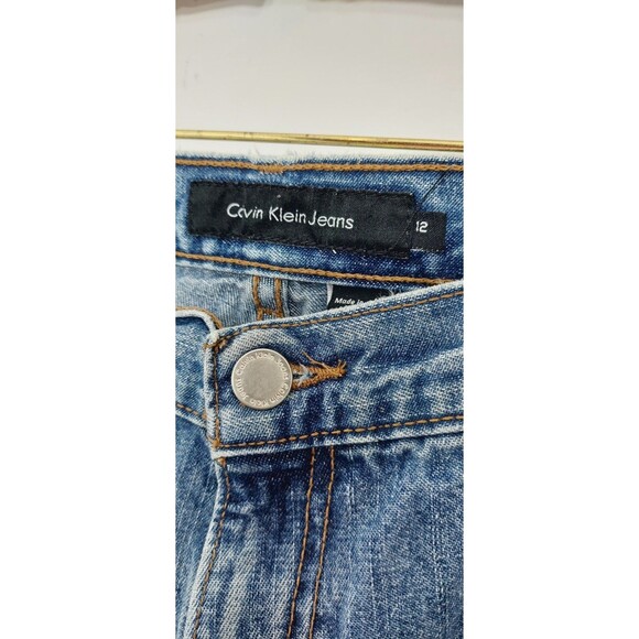 Calvin Klein Women's Size 12 Jeans Bootcut Double Stone Wash Heel Drag - Picture 4 of 13